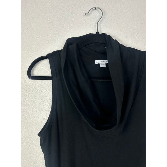Standard James Perse Cowl Neck Jersey Knit Sleeveless Dress Black Sz XL - Picture 4 of 6